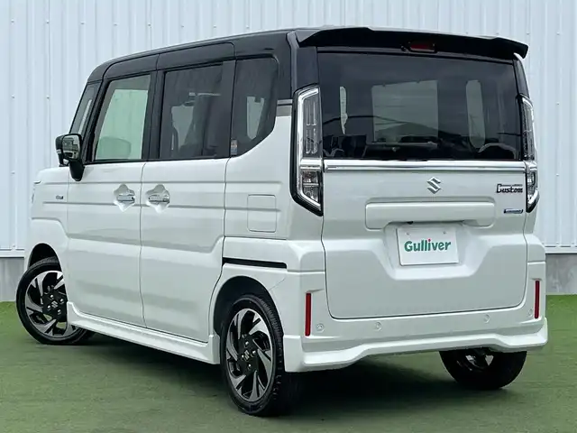 スズキ スペーシア カスタム HYBRID XS 香川県 2025(令7)年 0.1千km ピュアホワイトパール/ブラック2トーン デュアルカメラブレーキ/純正9インチメモリナビ/・スズキコネクト対応通信機装着車(195800円)/全方位カメラ/両側パワースライド/ハーフレザーシート/シートヒーター/革巻きステアリング/ステアリングヒーター/ステアリングリモコン/レーダークルーズコントロール/HUD/BSM/LEDライト/スマートキー/プッシュスタート