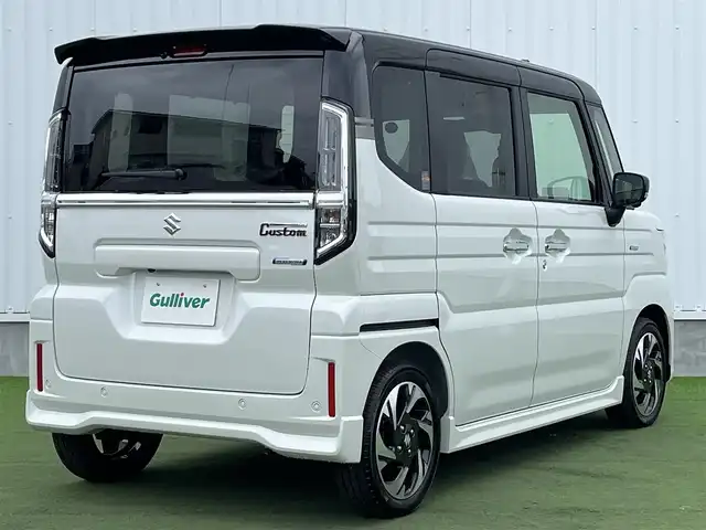 スズキ スペーシア カスタム HYBRID XS 香川県 2025(令7)年 0.1千km ピュアホワイトパール/ブラック2トーン デュアルカメラブレーキ/純正9インチメモリナビ/・スズキコネクト対応通信機装着車(195800円)/全方位カメラ/両側パワースライド/ハーフレザーシート/シートヒーター/革巻きステアリング/ステアリングヒーター/ステアリングリモコン/レーダークルーズコントロール/HUD/BSM/LEDライト/スマートキー/プッシュスタート