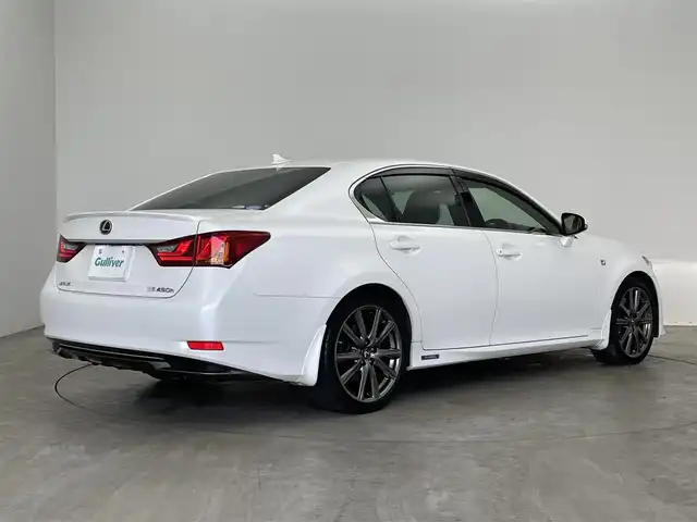 レクサス ＧＳ 450h Fスポーツ 埼玉県 2012(平24)年 6.3万km ホワイトパールクリスタルシャイン 純正ナビ（12.3インチ）/Bluetooth、TV、USB、AUX、AM、FM/サンルーフ/黒レザーシート/パワーシート/シートヒーター/ベンチレーション/クルーズコントロール/デジタルインナーミラー（社外）/ビルトインETC2.0/ドラレコ（前のみ）/パワーイージーアクセスシステム/車両接近通報装置 /“F SPORT”専用リヤスポイラー
