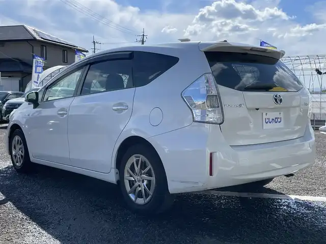 トヨタ プリウス α S チューンブラック 徳島県 2014(平26)年 6.5万km ホワイトパールクリスタルシャイン (株)IDOMが運営する【じしゃロン徳島店】の自社ローン専用車両になりますこちらは現金またはオートローンご利用時の価格です。/自社ローンご希望の方は別途その旨お申付け下さい”	/ワンオーナー/純正ナビゲーション/（フルセグ/CD/DVD/SD/SDREC/Bluetooth)/バックカメラ/ハロゲンオートヘッドライト/ヘッドライトレベリング/フォグランプ/15インチ純正アルミホイール/ウィンカーミラー/プッシュスタート/スマートキー/革巻きステアリング/ステアリングリモコン/EVモード切替/ECO＆Powerモード切替	/カーテンエアバック/純正フロアマット/サイドバイザー