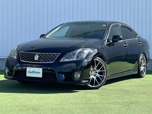 トヨタ クラウン アスリート 香川県 2011(平23)年 4.3万km ブラック 純正8インチHDDナビ/→フルセグ/CD/DVD/USB/AUX/バックカメラ/テイン車高調/RAYS19インチアルミ/純正シートカバー/前席パワーシート/運転席シートヒーター/MTモード付AT/クルーズコントロール/クリアランスソナー/革巻きステアリング/ステアリングリモコン/横滑り防止装置/盗難防止装置/ビルトインETC/純正フロアマット/プッシュスタート/スマートキー