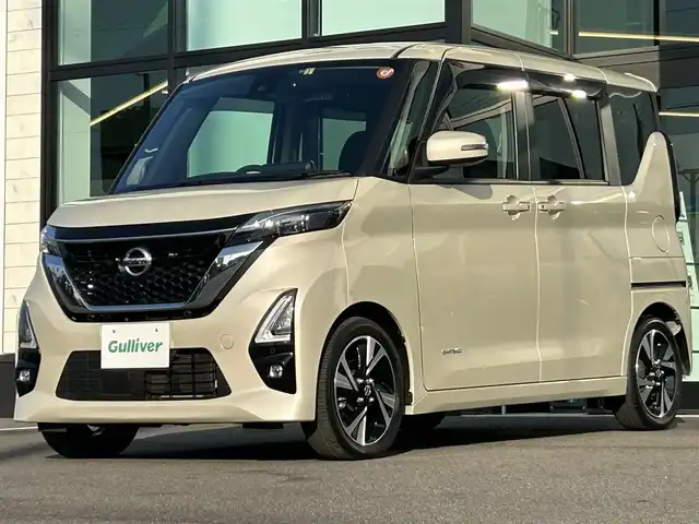 日産 ルークス HWS Gターボ プロパイロットED 愛媛県 2023(令5)年 0.4万km フローズンバニラパール 純正ナビ９インチナビ　/（AM/FM/Bluetooth/フルセグTV/HDMI）/アラウンドビューモニター　/プロパイロット/エマージェンシーブレーキ/両側電動スライドドア/ＥＴＣ/ナビ連動純正ドライブレコーダー/ＬＥＤヘッドライト　/オートハイビーム/横滑り防止装置　/盗難防止装置/ステアリングリモコン/フロアマット/ワンオーナー