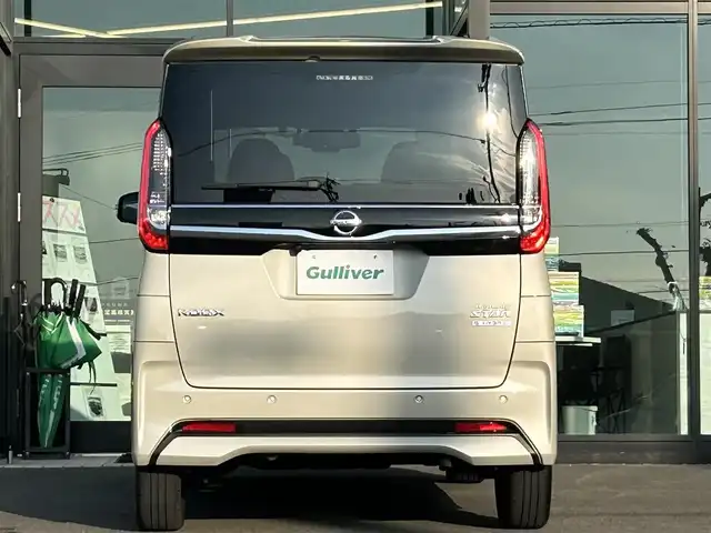 日産 ルークス HWS Gターボ プロパイロットED 愛媛県 2023(令5)年 0.4万km フローズンバニラパール 純正ナビ９インチナビ　/（AM/FM/Bluetooth/フルセグTV/HDMI）/アラウンドビューモニター　/プロパイロット/エマージェンシーブレーキ/両側電動スライドドア/ＥＴＣ/ナビ連動純正ドライブレコーダー/ＬＥＤヘッドライト　/オートハイビーム/横滑り防止装置　/盗難防止装置/ステアリングリモコン/フロアマット/ワンオーナー