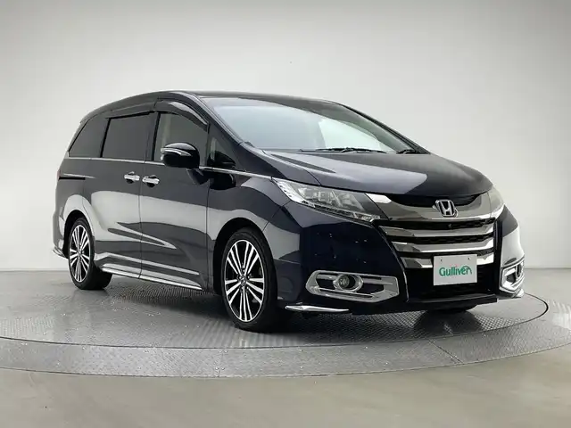 ホンダ オデッセイ アブソルート EX 兵庫県 2013(平25)年 8.6万km プレミアムヴィーナスブラックP 純正8インチナビ/Bluetooth　CD　DVD/フルセグ　TV/バックカメラ　バックモニター/・ホンダセンシング/・衝突被害軽減ブレーキ/・コーナーセンサー/・横滑り防止機能/ステアリングスイッチ/クルーズコントロール/ETC/オートライト/ヘッドライトLED/ブラインドスポットモニター/パワーシート/アイドリングストップ/エンジンプッシュボタン/パドルシフト/2列目オットマン