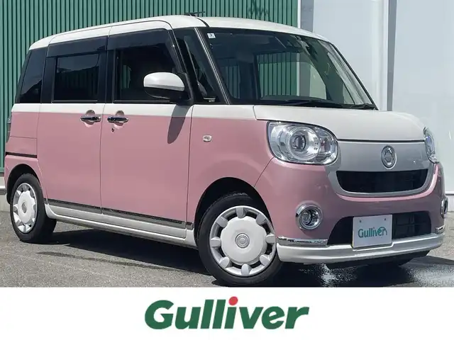 ダイハツ ムーヴ キャンバス G メイクアップ VS SAⅢ 福岡県 2022(令4)年 4.1万km パールホワイトⅢ/ブルーミングピンクメタリック ダイハツスマートアシスト　/社外ナビ（CD.DVD.BT.FM.AM）/ドラレコ　/フルセグＴＶ　/バックカメラ　/パワースライド　/全周囲カメラ　/横滑り防止　/ETC　/アイドリングストップ　/ステアリングリモコン　/ベンチシート　/スマートキー/シートヒーター/プッシュスタート/スマートキー/純正フロアマット/純正アルミ