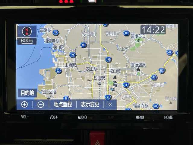 トヨタ ルーミー カスタムG－T 愛媛県 2022(令4)年 3.3万km パールホワイトⅢ ・９型ナビ（フルセグＴＶ・ＢＴ・ＣＤ・ＤＶＤ・ＦＭ・ＡＭ・ＳＤ）/・バックカメラ　/・ＥＴＣ２．０　/・前後ドラレコ　/・両側電動ドア　/・レーダークルコン　/・レーンキープ　/・ＤＮ席シートヒーター　/・ＵＳＢ電源　/・置くだけ充電/・衝突軽減ブレーキ/・オートマチックハイビーム