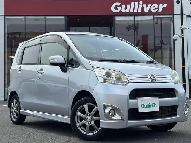 ダイハツ ムーヴ カスタム X LTD 宮城県 2012(平24)年 4.9万km ブライトシルバーメタリック 登録時走行距離４８４１６ｋｍ/アイドリングストップ/バックカメラ/ＥＴＣ/社外ナビ/・ワンセグテレビ/・CD/・ＡＵＸ/フォグランプ/ウインカーミラー/ドアバイザー/スマートキー/プッシュスタート