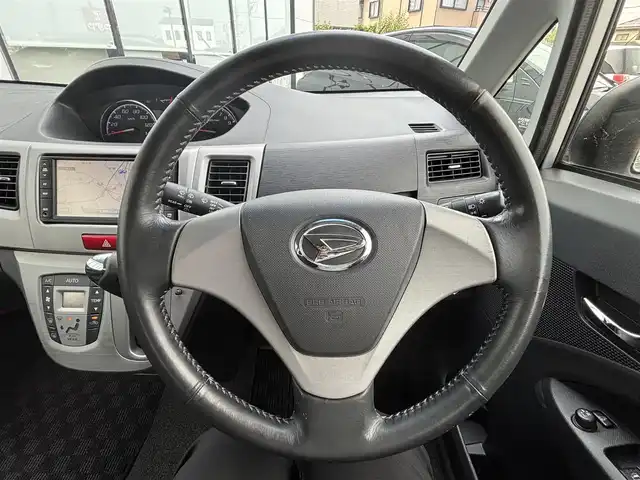 ダイハツ ムーヴ カスタム X LTD 宮城県 2012(平24)年 4.9万km ブライトシルバーメタリック 登録時走行距離４８４１６ｋｍ/アイドリングストップ/バックカメラ/ＥＴＣ/社外ナビ/・ワンセグテレビ/・CD/・ＡＵＸ/フォグランプ/ウインカーミラー/ドアバイザー/スマートキー/プッシュスタート