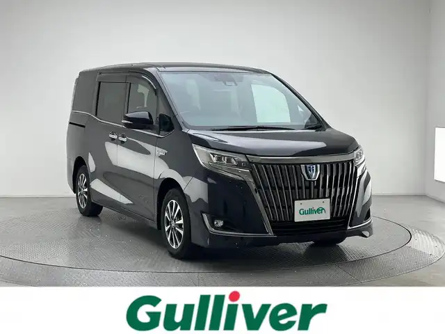 トヨタ エスクァイア ハイブリッド Gi プレミアムパッケージ 兵庫県 2019(平31)年 7.6万km スパークリングブラックパールクリスタルシャイン 純正ナビ（CD/DVD/SD/HDMI/BT）/LED/オートライト/オートハイビーム/バックカメラ/ETC/トヨタセーフティーセンス/ハンドルヒーター/前席シートヒーター/ウインカーミラー/ドアバイザー/両側パワースライドドア/クルーズコントロール