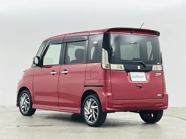 スズキ スペーシア カスタム XS ターボ 福島県 2016(平28)年 9.2万km フェニックスレッドパール メモリナビ　/【AM/FM/DVD/CD/Bluetooth/フルセグ】/バックカメラ　/クルーズコントロール　/ＥＴＣ　/両側パワースライドドア　/シートヒーター　/ドアバイザー/社外レーダー　/パドルシフト　/ステアリングスイッチ　/・革巻きステアリング　/プッシュスタート　/・スマートキー/オートライト/・フォグライト/・LEDライト/・取扱説明書/・保証書/純正フロアマット