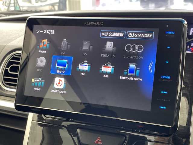 ダイハツ タント カスタム RS トップED SA 岐阜県 2015(平27)年 6.5万km ナイトシャドーパープルクリスタルM 社外8インチフローティングナビ/CD/DVD/Bluetooth/SD/フルセグTV/バックモニター/両側パワースライドドア/スマートアシスト/ETC/ステアリングリモコン/電動格納ミラー/オートエアコン/スマートキー/プッシュスタート/オートLEDヘッドライト/純正ドアバイザー/純正フロアマット/純正15インチアルミホイール