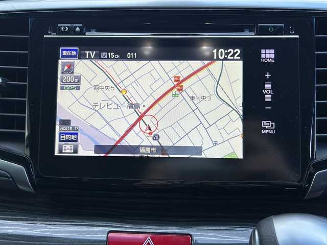 ホンダ オデッセイ ハイブリッド 福島県 2017(平29)年 8.5万km ホワイトオーキッドパール 純正ナビ　/(CD/DVD/BT/フルセグTV)/HDMI/純正フリップダウンモニター/全周囲カメラ/バックカメラ/両側パワースライドドア/クルーズコントロール追従あり/ホンダセンシング/前方ドライブレコーダー/Ｄ席パワーシート/Ｄ席Ｎ席シートヒーター/レザーシート/ビルトインＥＴＣ/純正17インチアルミホイール/LEDヘッドライト