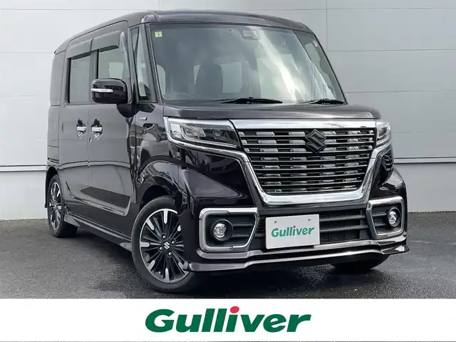 スズキ スペーシア カスタム HYBRID XS ターボ 佐賀県 2020(令2)年 4.3万km ムーンライトバイオレットPM インタークーラーターボ/デュアルセンサーブレーキサポート/クルーズコントロール/バックセンサー/社外ＳＤナビ(AVIC-RZ810)/・バックカメラ/・フルセグＴＶ/BT/CD/DVD/ハーフレザーシート(合皮)/シートヒーター/社外ドラレコ(DRY-ST1100)/両側パワースライドドア/純正１５インチＡＷ/ＥＴＣ/LEDヘッドライト/オートライト/フォグランプ/プッシュスタート/アイドリングストップ/革巻きステアリング/パドルシフト/電動格納ミラー/ドアバイザー/フロアマット/スペアキー×１/取扱説明書/保証書