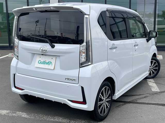 ダイハツ ムーヴ カスタム X VS SAⅢ 道東・釧路十勝 2023(令5)年 2.7万km シャイニングホワイトパール ・４WD/・純正SDメモリナビ/（CD・DVD・BT・フルセグ・AM・FM）/・全方位カメラ/・シートヒーター（運転席）/・純正フロアマット/・後方コーナーセンサー/・フォグライト/・オートライト/・オートハイビーム/・ドアバイザー/・スマートキー/・プッシュスタート/・衝突被害軽減ブレーキ/・LEDヘッドライト/・横滑り防止装置/・アイドリングストップ/・保証書