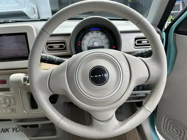 スズキ ラパン X 栃木県 2018(平30)年 4.2万km フレンチミントパールメタリック レーダーブレーキサポート/純正7インチナビ/フルセグTV/DVD/Bluetooth/バックカメラ/ビルトインETC/前後ドライブレコーダー/D席シートヒーター/プッシュスタート/HIDオートライト/純正14インチAW/アイドリングストップ/横滑り防止装置/保証書/取説/電動格納ミラー/ドアバイザー