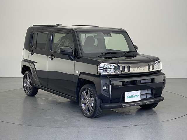ダイハツ タフト G ダーククロムベンチャー 長野県 2025(令7)年 0.1千km ブラックマイカメタリック 4WD/９インチディスプレイオーディオ/　フルセグ/Bluetooth/　AppleCarPlay/AndroidAuto/バックカメラ/ガラスルーフ/前席シートヒーター/オートエアコン/レーダークルーズコントロール/衝突被害軽減ブレーキ/コーナーセンサー/LEDヘッドライト/オートライト/スマートキー/スペアキー/取説/純正マット・バイザー積み込み
