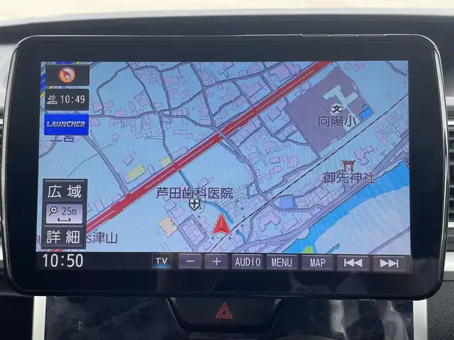 ダイハツ タント カスタム X トップED SA Ⅲ 岡山県 2018(平30)年 5.8万km ナイトシャドーパープルクリスタルM 9インチフローティングナビ　CN-FID9VD/フルセグTV、CD、DVD、Bluetooth、AM、FM/全方位カメラ/ETC/ロールサンシェード/両側パワースライドドア/運転席シートヒーター/ハーフレザーシート/スマートアシスト3/・衝突回避軽減ブレーキ/・誤発進抑制制御機能/・車線逸脱警報機能/・オートハイビーム機能/・先行車発進お知らせ機能