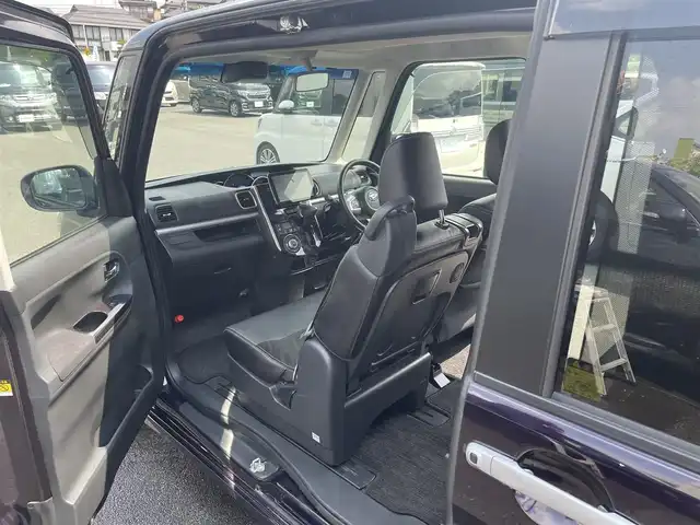 ダイハツ タント カスタム X トップED SA Ⅲ 岡山県 2018(平30)年 5.8万km ナイトシャドーパープルクリスタルM 9インチフローティングナビ　CN-FID9VD/フルセグTV、CD、DVD、Bluetooth、AM、FM/全方位カメラ/ETC/ロールサンシェード/両側パワースライドドア/運転席シートヒーター/ハーフレザーシート/スマートアシスト3/・衝突回避軽減ブレーキ/・誤発進抑制制御機能/・車線逸脱警報機能/・オートハイビーム機能/・先行車発進お知らせ機能