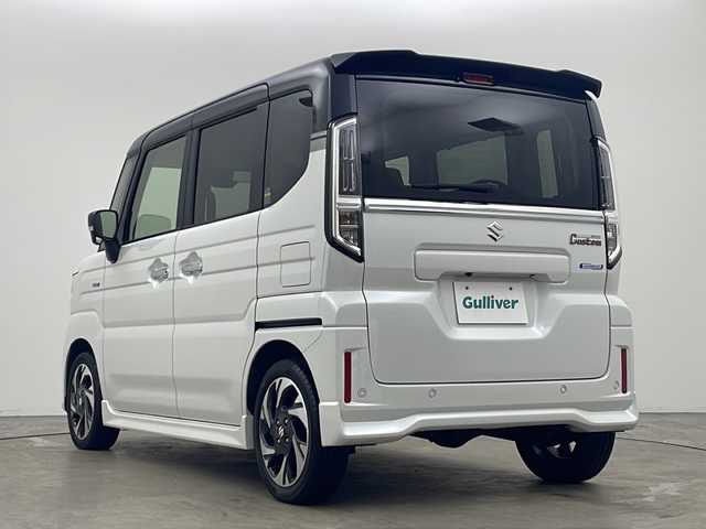 スズキ スペーシア カスタム HYBRID XS ターボ 秋田県 2024(令6)年 3.1万km ピュアホワイトパール/ブラック2トーン 4WD/スズキセーフティサポート　/純正メモリナビ　/　　CD/DVD/BT/フルセグTV/全方位カメラ　/両側パワースライドドア　/レーダークルーズコントロール　/LEDオートライト　/ハーフレザーシート　/前席シートヒーター　/純正15インチアルミホイール/ヘッドアップディスプレイ/パドルシフト/アイドリングストップ/ステアリングスイッチ/リアサンシェード/スマートキー