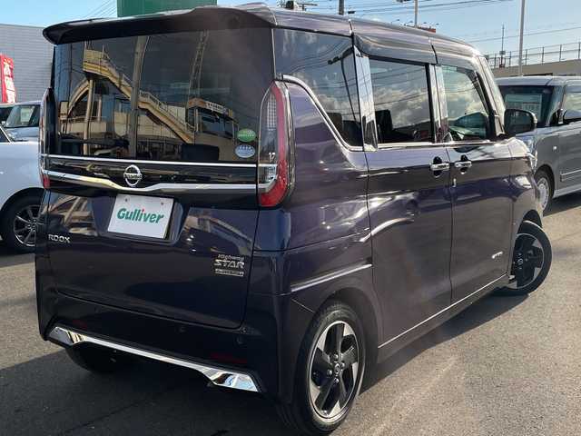 日産 ルークス 山口県 2021(令3)年 1.8万km アメジストパープル プロパイロット/純正９型ナビ（フルセグTV、AM/FM、Bluetooth）/MM320D-L/全方位カメラ/両側パワースライドドア/LEDオートライト/純正１４インチアルミホイール/アイドリングストップ/横滑り防止装置/前後コーナーセンサー/衝突被害軽減ブレーキ/スペアキー１本