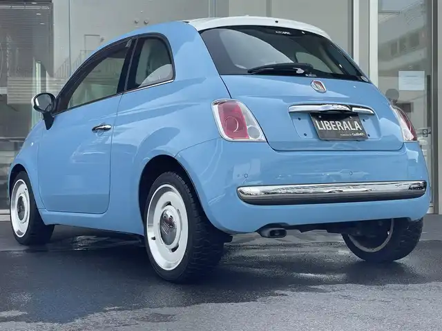フィアット ５００ ヴィンテージ 鹿児島県 2015(平27)年 3.4万km ライトブルーⅡ 120台限定車/専用レザーシート（ブラウン/アイボリー）/専用16インチアロイホイール/社外メモリナビ/CD/DVD/Bluetooth/フルセグTV/リヤコーナーセンサー/ETC