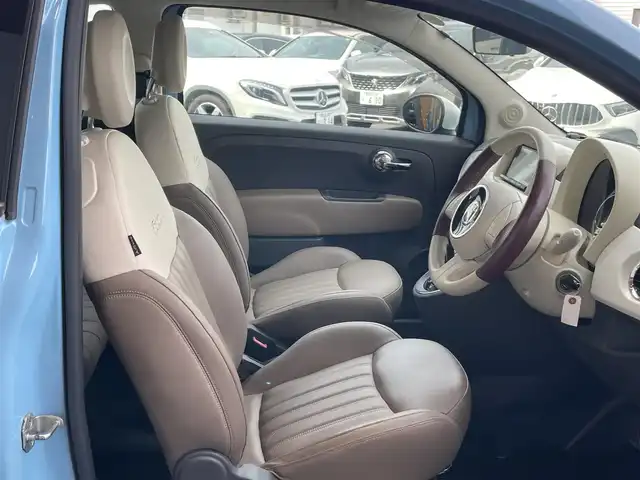 フィアット ５００ ヴィンテージ 鹿児島県 2015(平27)年 3.4万km ライトブルーⅡ 120台限定車/専用レザーシート（ブラウン/アイボリー）/専用16インチアロイホイール/社外メモリナビ/CD/DVD/Bluetooth/フルセグTV/リヤコーナーセンサー/ETC