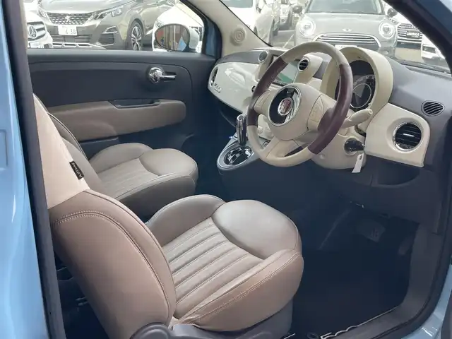 フィアット ５００ ヴィンテージ 鹿児島県 2015(平27)年 3.4万km ライトブルーⅡ 120台限定車/専用レザーシート（ブラウン/アイボリー）/専用16インチアロイホイール/社外メモリナビ/CD/DVD/Bluetooth/フルセグTV/リヤコーナーセンサー/ETC
