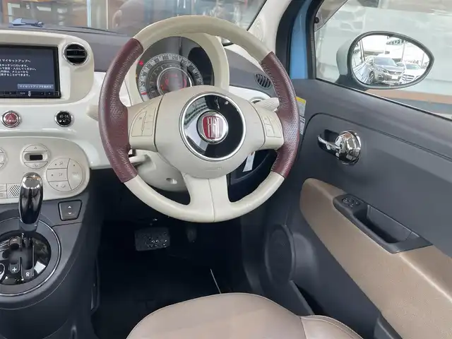 フィアット ５００ ヴィンテージ 鹿児島県 2015(平27)年 3.4万km ライトブルーⅡ 120台限定車/専用レザーシート（ブラウン/アイボリー）/専用16インチアロイホイール/社外メモリナビ/CD/DVD/Bluetooth/フルセグTV/リヤコーナーセンサー/ETC