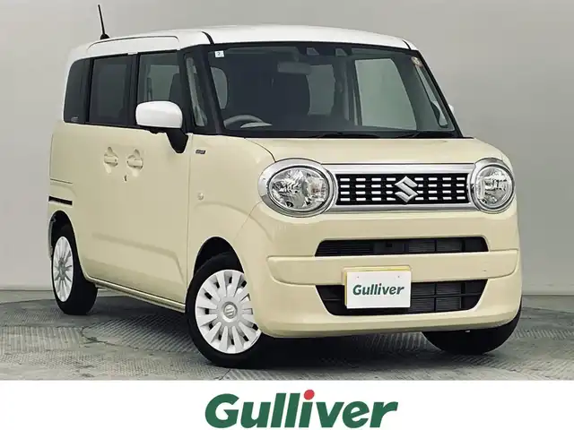 スズキ ワゴンＲ スマイル HYBRID S 道央・札幌 2024(令6)年 0.3万km シフォンアイボリーメタリック 4WD/純正9インチメモリナビ/　(AM/FM/CD/DVD/BT/AppleCarPlay)/フルセグTV/全方位カメラ/両側パワースラードドア/前席シートヒーター/後方コーナーセンサー/アイドリングストップ/横滑り防止装置/デュアルブレーキサポート/レーンキープアシスト/標識検知機能/先行車発進お知らせ/誤発進抑制機能/後方誤発進抑制機能/オートライト/ステアリングスイッチ/スマートキー2本