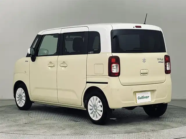 スズキ ワゴンＲ スマイル HYBRID S 道央・札幌 2024(令6)年 0.3万km シフォンアイボリーメタリック 4WD/純正9インチメモリナビ/　(AM/FM/CD/DVD/BT/AppleCarPlay)/フルセグTV/全方位カメラ/両側パワースラードドア/前席シートヒーター/後方コーナーセンサー/アイドリングストップ/横滑り防止装置/デュアルブレーキサポート/レーンキープアシスト/標識検知機能/先行車発進お知らせ/誤発進抑制機能/後方誤発進抑制機能/オートライト/ステアリングスイッチ/スマートキー2本