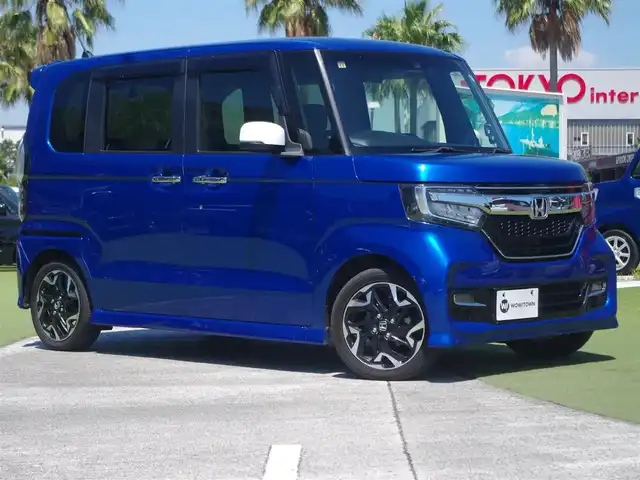 ホンダ Ｎ ＢＯＸ カスタム G EX ターボ ホンダセンシング 千葉県 2020(令2)年 3.8万km ブリリアントスポーティブルーメタリック2トーン ホンダセンシング/・衝突軽減ブレーキ（CMBS）/・車線維持支援システム（LKAS）/・アダプティブクルーズコントロール（ACC）/・後方誤発進抑制機能/・誤発進抑制機能/両側パワースライドドア/ハーフレザーシート/前席シートヒーター/純正SDナビ/地デジTV/【DVD/CD再生機能　Bluetooth接続】/バックカメラ/ドライブレコーダー（前後撮影）/革巻きステアリング/パドルシフト/ETC/LEDヘッドライト/ウインカーミラー/リアコーナーセンサー/純正15インチアルミホイル/サイド/カーテンエアバッグ/Honda スマートキー