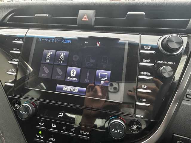 トヨタ カムリ G レザーパッケージ 福島県 2019(令1)年 6.3万km アティチュードブラックマイカ 純正ナビ/(CD/DVD/BD/USB)/レザーシート/前席パワーシート/前席ヒートヒーター/ブラインドスポットモニター/ヘッドアップディスプレイ/プリクラッシュセーフティ/レーダークルーズコントロール/レーンキープ/LEDオートライト/オートハイビーム/フォグランプ/ビルトインETC/バックカメラ/ドライブレコーダー/プッシュスタート/純正ドアバイザー/純正フロアマット