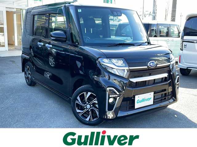 スバル シフォン カスタムR スマートアシスト 道東・釧路十勝 2022(令4)年 2.3万km ブラックマイカメタリック 4WD/純正メモリナビ NMZN-W72D/　(AM/FM/CD/DVD/BT)/フルセグTV/バックカメラ/両側パワースライドドア/ミラー型前後ドライブレコーダー/衝突被害軽減ブレーキ/後コーナーセンサー/ロングスライドシート/前席シートヒーター/ハーフレザーシート/リアサンシェード/LEDヘッドライト/オートライト/横滑り防止装置