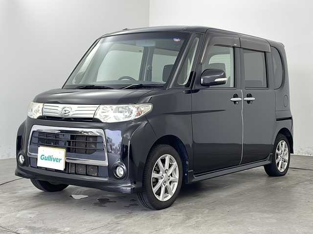 ダイハツ タント カスタム X スペシャル 兵庫県 2012(平24)年 11万km ブラックマイカメタリック ・純正ナビ（フルセグ・BT・DVD・CD・SD）/・片側電動スライドドア/・ETC/・HIDヘッドライト/・純正フロアマット/・純正14インチアルミホイール/・ドアバイザー/・アイドリングストップ