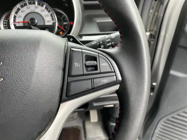 スズキ スペーシア カスタム HYBRID XS ターボ 滋賀県 2018(平30)年 2.8万km スチールシルバーM 禁煙車/純正ナビ/（CD/DVD/BT/フルセグ）/両側電動スライドドア/全方位カメラ/シートヒーター/衝突被害軽減ブレーキ/クルーズコントロール/横滑り防止装置/アイドリングストップ/コーナーセンサー/パドルシフト/LEDヘッドライト/HUD/ステアリングスイッチ/革巻きステアリング/レーンキープアシスト/オートライト
