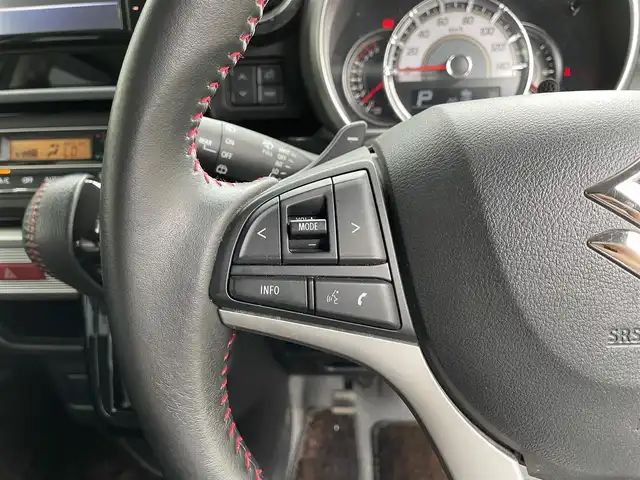 スズキ スペーシア カスタム HYBRID XS ターボ 滋賀県 2018(平30)年 2.8万km スチールシルバーM 禁煙車/純正ナビ/（CD/DVD/BT/フルセグ）/両側電動スライドドア/全方位カメラ/シートヒーター/衝突被害軽減ブレーキ/クルーズコントロール/横滑り防止装置/アイドリングストップ/コーナーセンサー/パドルシフト/LEDヘッドライト/HUD/ステアリングスイッチ/革巻きステアリング/レーンキープアシスト/オートライト