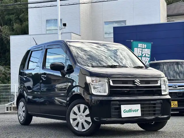 スズキ ワゴンＲ HYBRID FX 熊本県 2020(令2)年 0.5万km ブルーイッシュブラックパール3 社外ナビ（CN-E320D）/【ワンセグTV/CD/Bluetooth/ラジオ】/レーダーブレーキサポート/レーンアシスト/コーナーセンサー/アイドリングストップ/横滑り防止機能/運転席シートヒーター/純正フロアマット/保証書