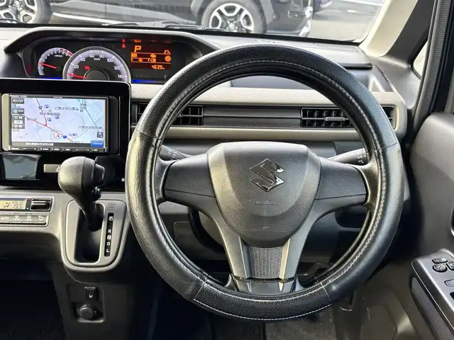 スズキ ワゴンＲ HYBRID FX 熊本県 2020(令2)年 0.5万km ブルーイッシュブラックパール3 社外ナビ（CN-E320D）/【ワンセグTV/CD/Bluetooth/ラジオ】/レーダーブレーキサポート/レーンアシスト/コーナーセンサー/アイドリングストップ/横滑り防止機能/運転席シートヒーター/純正フロアマット/保証書