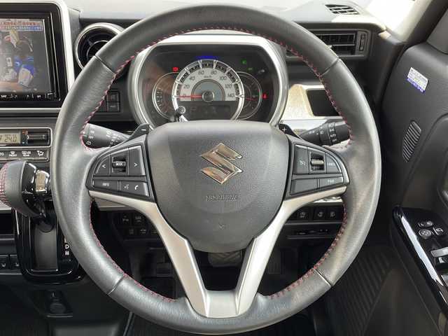 スズキ スペーシア カスタム HYBRID XS ターボ 鳥取県 2018(平30)年 2.3万km アクティブイエロー/ブラック2トーンルーフ 登録時走行距離22406km/4WD/ターボ車/ブラックルーフ/ブラックドアミラー/ブラックリアスポイラー/ワンオーナー/純正8型ナビ/CD/DVD/フルセグTV/Bluetooth/バックカメラ/セーフティサポート（予防安全技術）/デュアルセンサーブレーキサポート/両側パワースライドドア/LEDヘッドランプ/オートライト/合皮ハーフレザーシート/前席シートヒーター/パーソナルテーブル（後席左右）/パドルシフト/SRSエアバック（運転席/助手席/サイド/カーテン）/純正フロアマット/ドアバイザー/ヘッドアップディスプレイ/保証書/取説/スペアキー