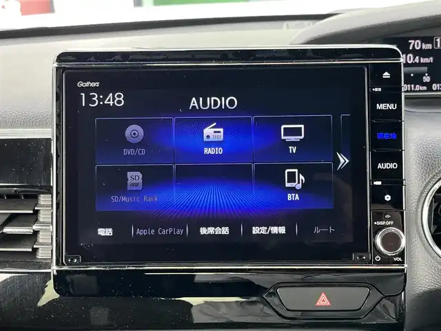 ホンダ Ｎ ＢＯＸ カスタム L ターボ 奈良県 2021(令3)年 1.3万km プラチナホワイトパール 純正ナビ（VXU-217NBi)/（フルセグ／ＢＴ／ＣＤ／ＤＶＤ）/レーダークルーズコントロール/バックカメラ/前後コーナーセンサー/衝突軽減システム/レーンキープアシスト/両側パワースライドドア/ハーフレザーシート/前席シートヒーター/後席サンシェード/前後ドライブレコーダー/ETC/純正15インチAW/保証書/取り扱い説明書/スペアキーX1