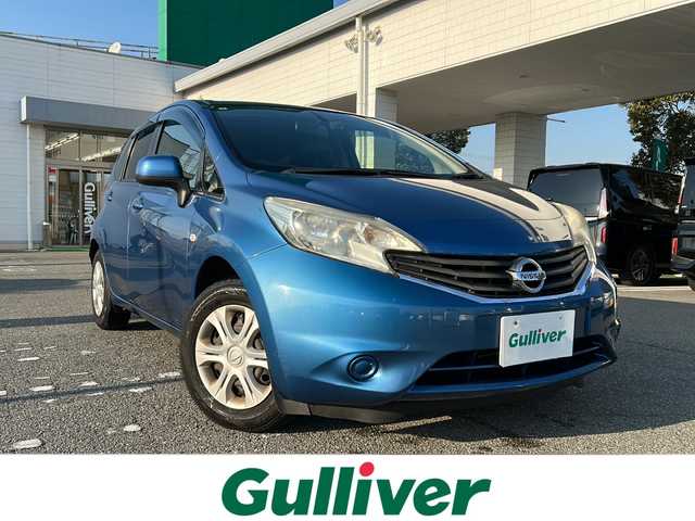 日産 ノート X 兵庫県 2014(平26)年 9.6万km シャイニングブルー ワンオーナー/ETC/スマートキー×2/プッシュスタート/ドラレコ前/社外メモリナビ/（フルセグTV/AM/FM/DVD/HDMMI/Bluetooth）/アイドリングストップ/純正ドアバイザー/純正フロアマット