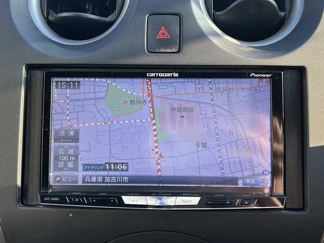 日産 ノート X 兵庫県 2014(平26)年 9.6万km シャイニングブルー ワンオーナー/ETC/スマートキー×2/プッシュスタート/ドラレコ前/社外メモリナビ/（フルセグTV/AM/FM/DVD/HDMMI/Bluetooth）/アイドリングストップ/純正ドアバイザー/純正フロアマット