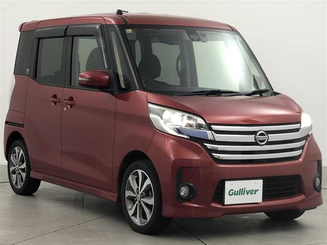 日産 デイズ ルークス HWS X Vセレクション 愛知県 2016(平28)年 6.9万km スパークリングレッドM 純正ナビ/（CD/DVD/BT/フルセグ）/両側パワースライドドア/バックカメラ/全方位カメラ/ETC/純正前方ドラレコ/純正小型後席モニター/リア送風/衝突軽減/横滑り防止/アイドリングストップ/スペアキー/フォグランプ/ドアバイザー/純正フロアマット