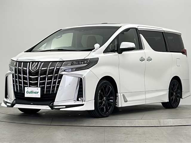 トヨタ アルファード S Cパッケージ 大阪府 2022(令4)年 3.3万km ホワイトパールクリスタルシャイン 純正８インチT-connectナビ/・TV/CD/DVD/ブルートゥース/Miracast/バックカメラ/TRDエアロ（F/S/R）/TRD１９インチAW/TRD４本出しマフラー/ツインサンルーフ/前方ドライブレコーダー/ハンドルヒーター/デジタルインナーミラー/三眼LEDヘッドライト/タンレザーシートカバー/Toyota Safety Sense/・プリクラッシュセーフティ（自動被害軽減ブレーキ）/・レーンディパーチャーアラート（車線逸脱警告およびステアリング操作サポート）/・オートマチックハイビーム（ハイ/ロービームの自動切り替え）/・レーダークルーズコントロール（追従ドライブ支援機能）/・PKSB/RCTA/RSA/ブラインドスポットモニター/電動パーキング/ETC２．０