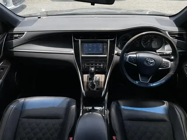 トヨタ ハリアー ハイブリッド エレガンス 福岡県 2014(平26)年 9.2万km ブラック 7型SDナビ/（フルセグTV/BT/CD/DVD)/バックモニター/モデリスタフルエアロ(F.S.R)/full-time4WD/ETC/ステアリングヒーター/純正LEDヘッドライト/スマートキー/Pスタート