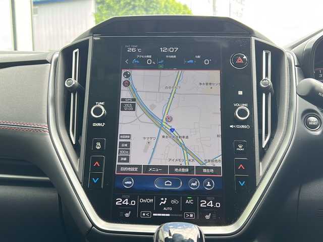 スバル レヴォーグ 1．8STIスポーツ EX 山形県 2021(令3)年 1.9万km クリスタルホワイトP ４WD/純正ナビ/(フルセグTV/USB/BT/スマートフォン連携)/バックカメラ/ドライブレコーダー/ビルトインETC/アイサイト/アダプティブクルーズコントロール/電動パーキングブレーキ/メモリー付きパワーシート/シートヒーター全席/デジタルインナーミラー/電動リアゲート/革巻きステアリング/ステアリングスイッチ/パドルシフト/プッシュスタート＆スマートキー/ウインカー付き電動格納ミラー/LEDヘッドライト/フォグランプ/純正フロアマット/純正18インチAW