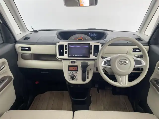 ダイハツ ムーヴ キャンバス X メイクアップ リミテッド SAⅢ 千葉県 2019(平31)年 2.6万km パールホワイトⅢ/ナチュラルベージュマイカメタリック 2トーン 禁煙車/スマートアシストIII/・衝突回避支援ブレーキ/・衝突警報機能/・オートハイビーム/・先行車発進お知らせ機能/・車線はみ出し警報/・誤発進抑制機能/・エマージェンシーストップシグナル/両側パワースライドドア/純正8インチナビ/Bluetooth/フルセグ/CD/DVD/アラウンドビューモニター/LEDオートライト/オートハイビーム/アイドリングストップ/USBポート/プッシュスタート/純正フロアマット