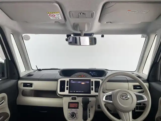 ダイハツ ムーヴ キャンバス X メイクアップ リミテッド SAⅢ 千葉県 2019(平31)年 2.6万km パールホワイトⅢ/ナチュラルベージュマイカメタリック 2トーン 禁煙車/スマートアシストIII/・衝突回避支援ブレーキ/・衝突警報機能/・オートハイビーム/・先行車発進お知らせ機能/・車線はみ出し警報/・誤発進抑制機能/・エマージェンシーストップシグナル/両側パワースライドドア/純正8インチナビ/Bluetooth/フルセグ/CD/DVD/アラウンドビューモニター/LEDオートライト/オートハイビーム/アイドリングストップ/USBポート/プッシュスタート/純正フロアマット