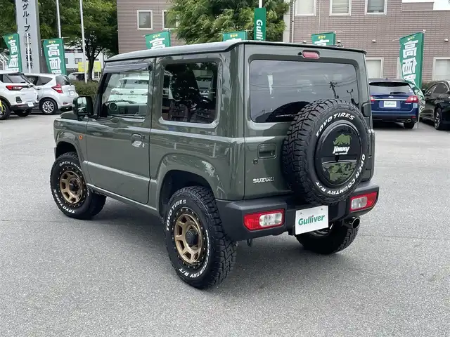 スズキ ジムニー XC 鳥取県 2019(令1)年 3.1万km ジャングルグリーン 4WD/ターボ/ワンオーナー/デュアルセンサーブレーキサポート/純正8型ナビ【CN-RZ843】/・フルセグ/・Bluetooth/・CD/DVD/バックカメラ/スマートキー/プッシュスタート/AAC/クルーズコントロール/ETC/ドライブレコーダー /前席シートヒーター/背面タイヤ＆ハードカバー/社外16AW＆ブロックタイヤ/社外バンパーガード/ABS/レーンキープアシスト/セキュリティアラーム/LEDヘッドライト/オートライト/フォグランプ/W&サイドエアバック