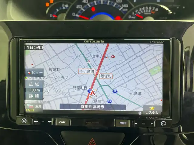 ダイハツ タント カスタム RS トップED SAⅡ 群馬県 2016(平28)年 5.9万km パールホワイトⅢ ナビ　バックカメラ　両側電動スライドドア　ＥＴＣ　ドラレコ　衝突被害軽減ブレーキ　レーンアシスト　ハーフレザーシート 革巻きステアリング　ＬＥＤヘッドライト フォグ オートライト　スマートキー 禁煙車
